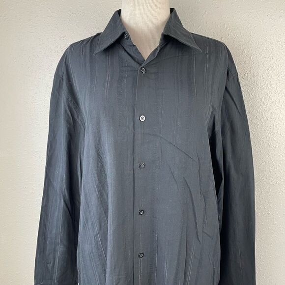 NWT Black Button Down Dress Shirt Size XL - Picture 2 of 6